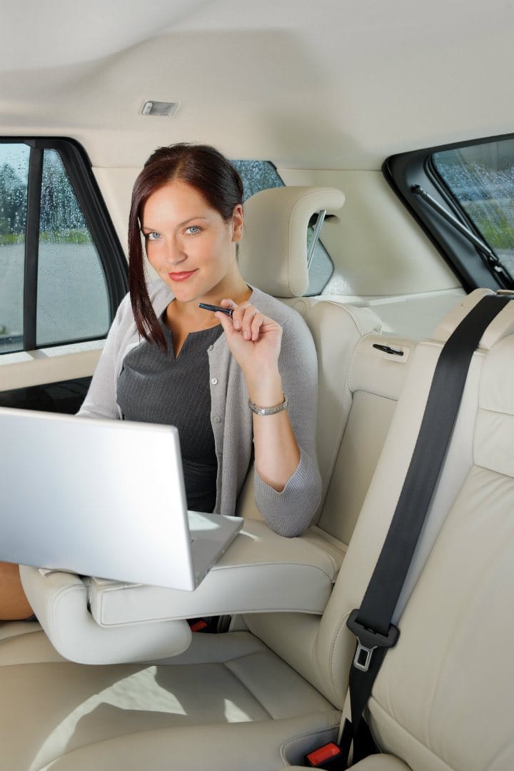 Woman seating in the car