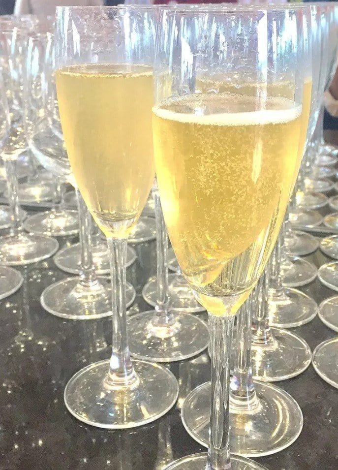 Glasses with sparkling wine
