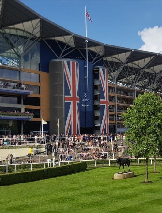 Ascot racecourse with flag